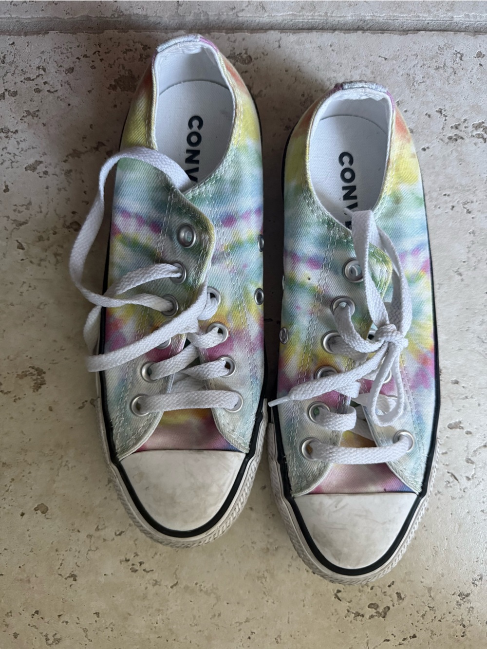 Converse women’s Tie-Dye Low Top Sneakers - Yellow, Pink, Green, Blue